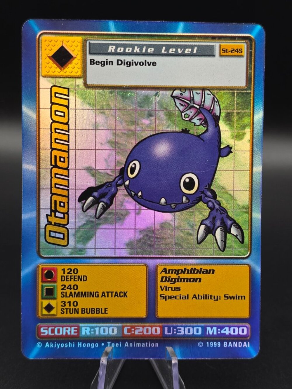 Digimon Otamamon St-24S Holo Bandai Digi Battle Card Damaged
